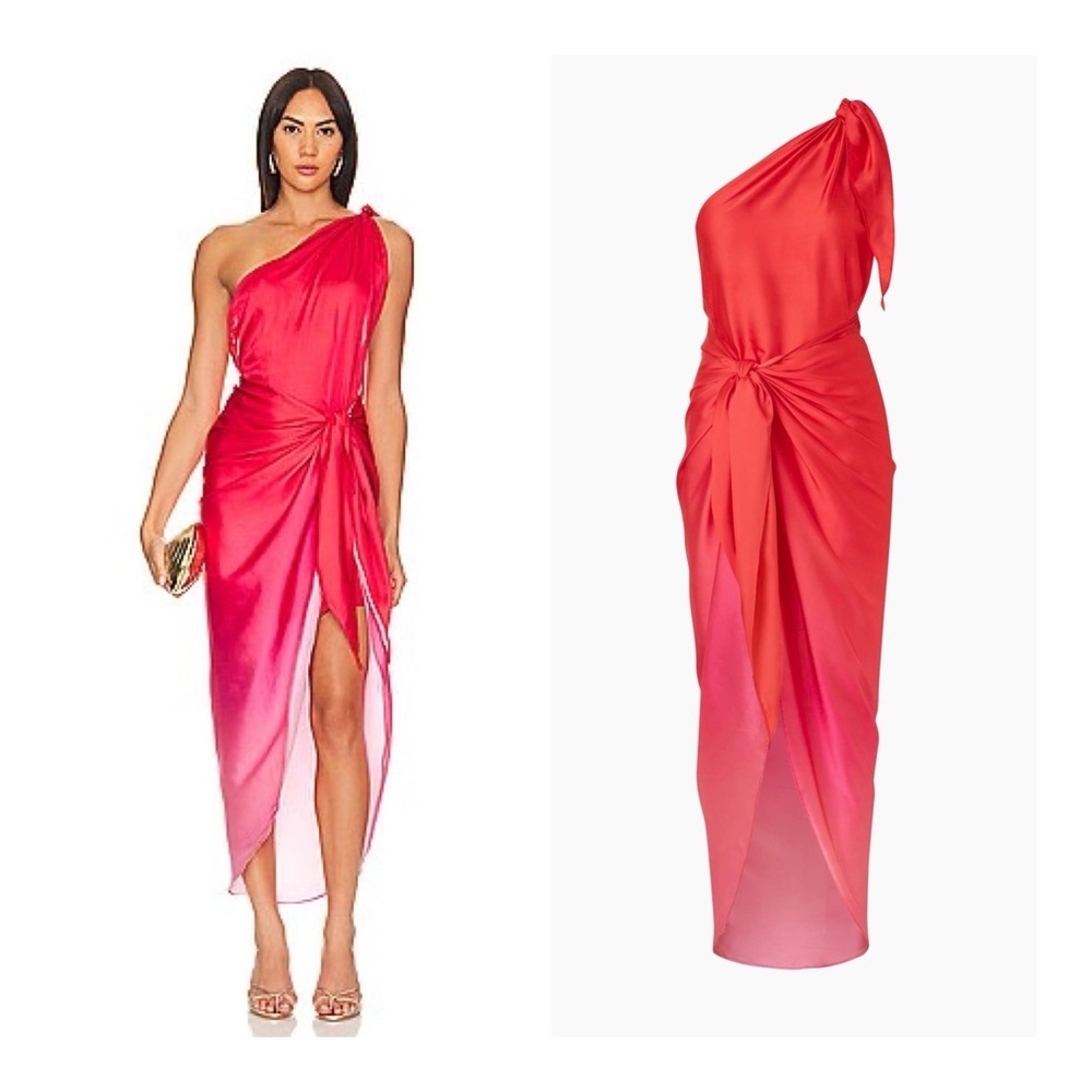 BAOBAB Collection Marena One Shoulder Satin Hi-Low Dress NWT